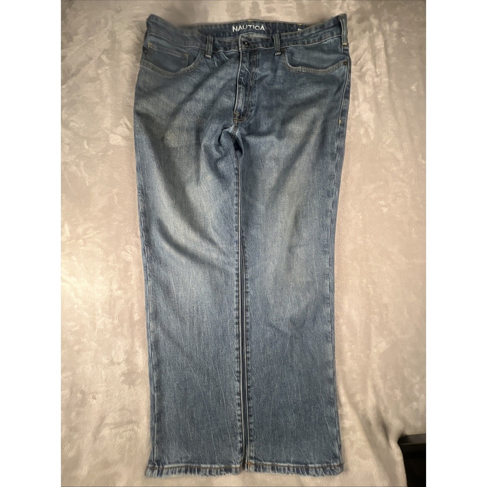 Vintage  Nautica Selvedge  Jeans Size 38x30 Relaxed Fit Baggy Blue Classic 90s